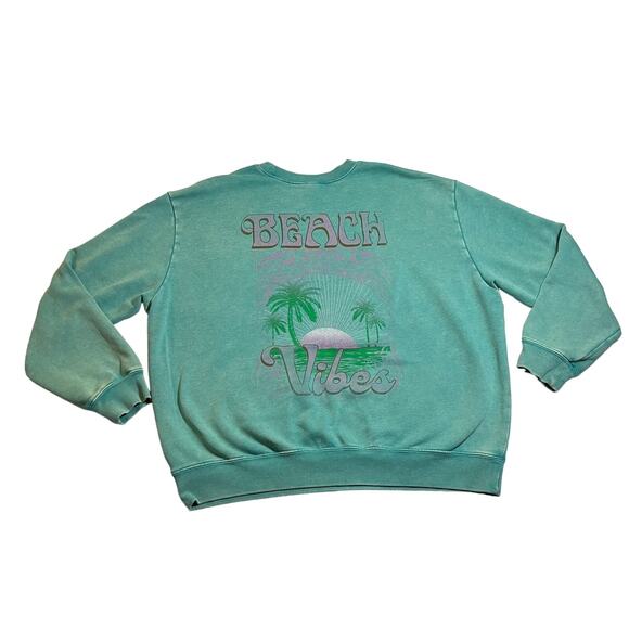 Wild Fable Crewneck Beach Vibes Graphic Sweatshirt Size Medium - Picture 2 of 10